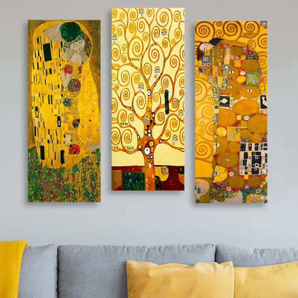 Τρίπτυχος Πίνακας (60x50) A-G Gustav Klimt 537MRV5167
