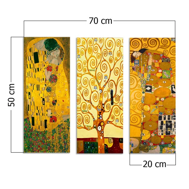 Τρίπτυχος Πίνακας (60x50) A-G Gustav Klimt 537MRV5167