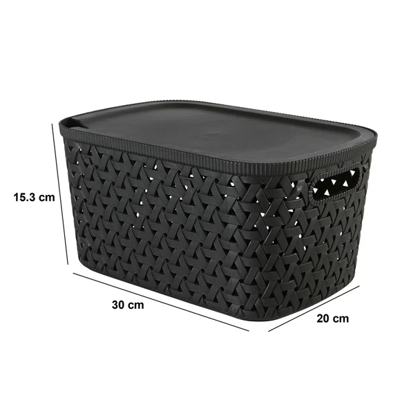 Καλάθι Αποθήκευσης (30x20x15.3) F-V Tressy Black 209335A