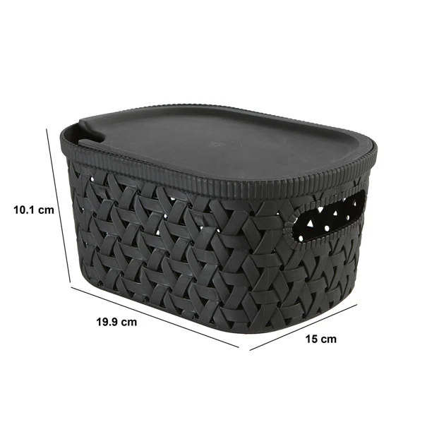 Καλάθι Αποθήκευσης (19.9x15x10.1) F-V Tressy Black 209334A