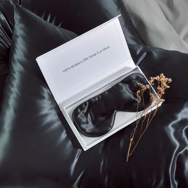 Μεταξωτή Μάσκα Ύπνου Down Town Mulberry Silk Black