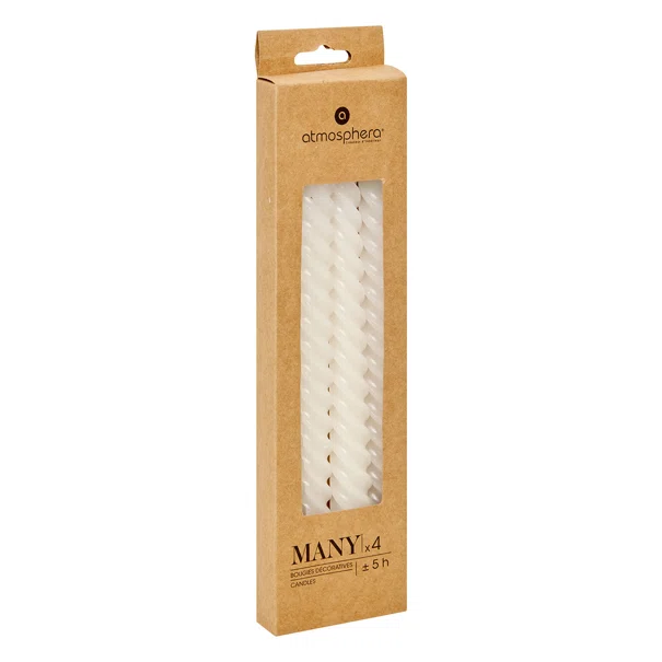 Κεριά Για Κηροπήγιο 25εκ. (Σετ 4τμχ) A-S Hugo Twist White 207036A