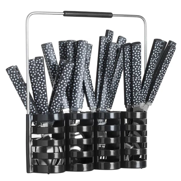 Μαχαιροπίρουνα Με Βάση (Σετ 24τμχ) S-D Geo Black 150005C