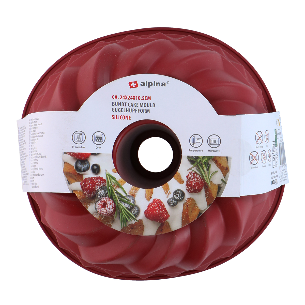 Φόρμα Κέικ Σιλικόνης Στρογγυλή (Φ24x10.5) Alpina 871125200291 (Τυχαία Επιλογή Χρώματος)