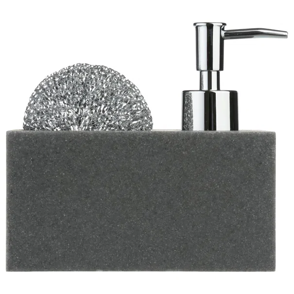 Δοχείο Υγρού Πιάτων + Θήκη Για Σφουγγάρι F-V Sponge Holder Gris 120052
