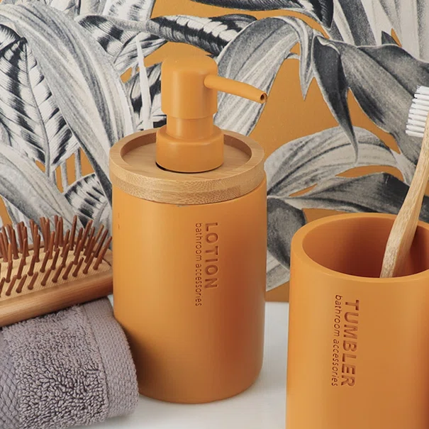 Dispenser Μπάνιου 280ml (Φ7.5x17) T-D Mustard/Bamboo 62101199