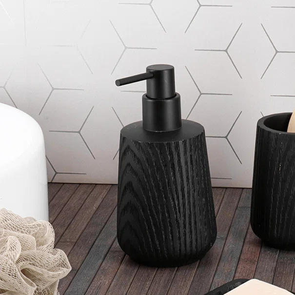 Dispenser Μπάνιου 350ml (9x7.5x18) T-D Wood Effect Black 62203103