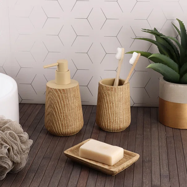 Dispenser Μπάνιου 350ml (9x7.5x18) T-D Wood Effect Natural 62203104