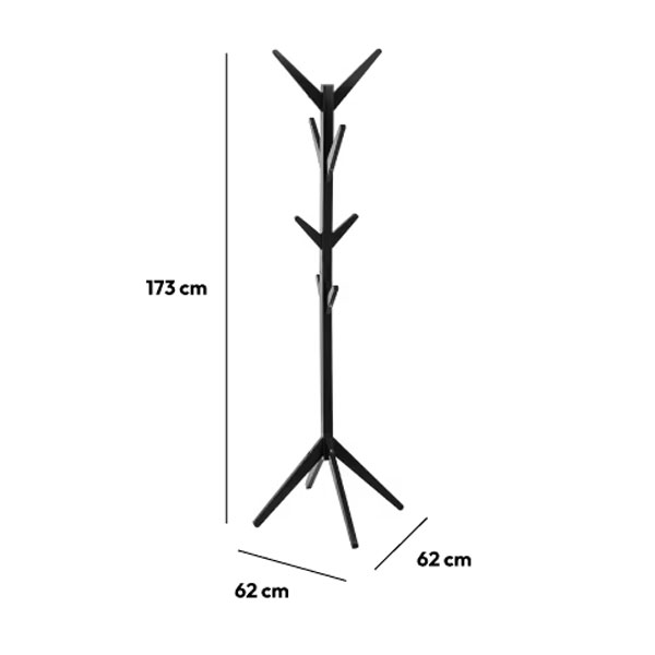 Καλόγερος Ρούχων F-V Black Wood 138940A Έπιπλα Εισόδου Καλόγεροι Spitishop