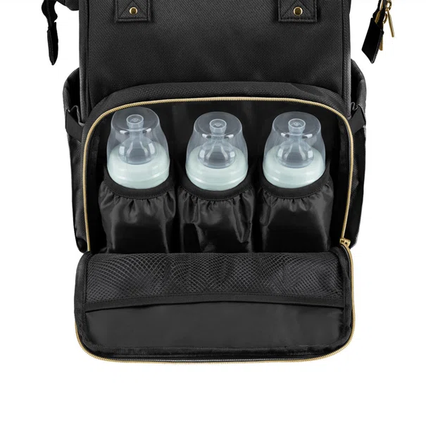 Τσάντα Αλλαξιέρα Backpack (32x18x41) Kikka Boo Siena Black - Gold 2025