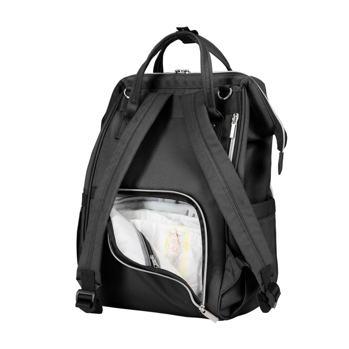 Τσάντα Αλλαξιέρα Backpack (32X18X41) Kikka Boo Siena Black - Silver 2025 Βρεφικά Τσάντες Αλλαξιέρες Νεσεσέρ Spitishop