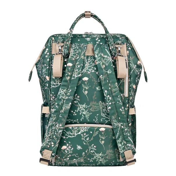 Τσάντα Αλλαξιέρα Backpack (30x24x45) Kikka Boo Siena Luxe Secret Garden Deep Green
