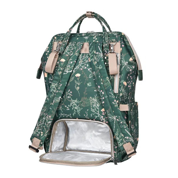 Τσάντα Αλλαξιέρα Backpack (30x24x45) Kikka Boo Siena Luxe Secret Garden Deep Green