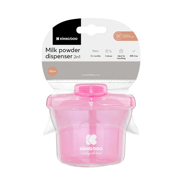 Δοσομετρητής Σκόνης Γάλακτος 3 Θέσεων Kikka Boo 2in1 Pink