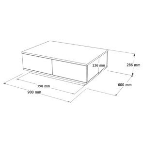 Τραπέζι Σαλονιού Με 2 Ντουλάπια (90x60x28.6) A-G Fr14-Aw 956LCS1243 Pine White