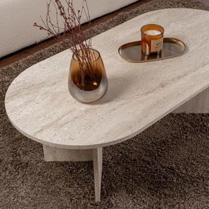 Τραπέζι Σαλονιού (119x60x40) A-G Sable 909NRD1103 Travertine