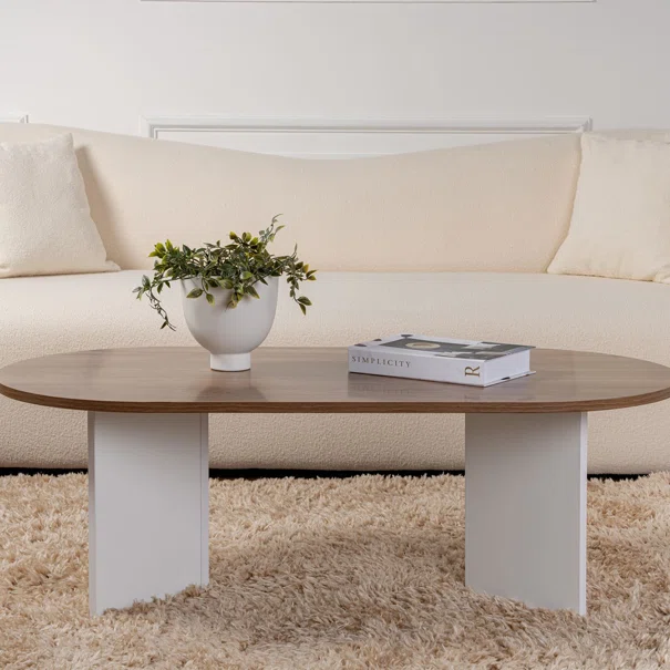Τραπέζι Σαλονιού (119x60x40) A-G Sable 909NRD1111 Walnut/White