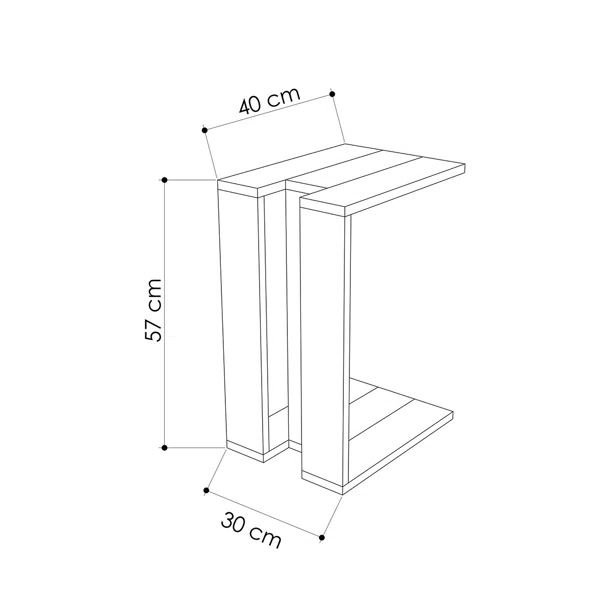 Βοηθητικό Τραπεζάκι (30x40x57) A-G Muju 855DTE2882 Oak/Anthracite