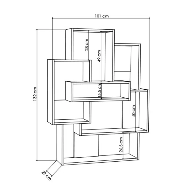 Ραφιέρα Δαπέδου 6 Θέσεων (101x22x132) A-G Barce 855DTE3690 White/Oak