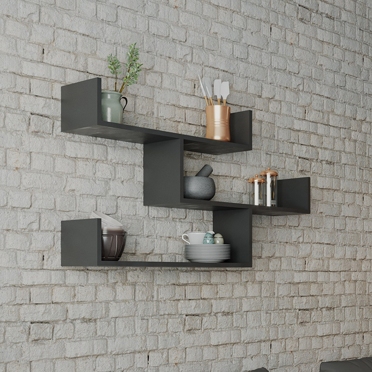 Ράφι τοίχου — 120 × 22 × 67 cm — Μελαμίνη και Μοριοσανίδα · Spitishop · Κωδικός spitishop-v2-76478