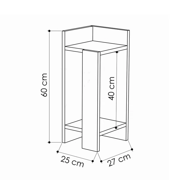 Κομοδίνο Αριστερό (25x27x60) A-G Elos Left 855DTE3507 Oak/Anthracite