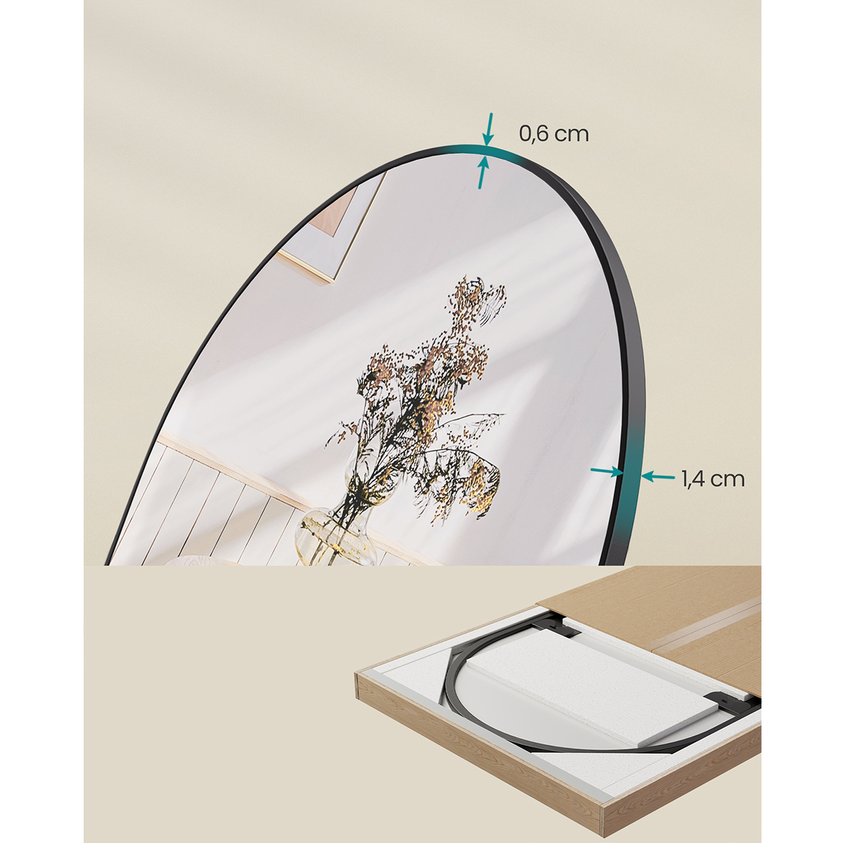 Καθρέφτης Τοίχου - Δαπέδου (50X33X160) Songmics Lfm031B01V1 Διακόσμηση Καθρέφτες Spitishop