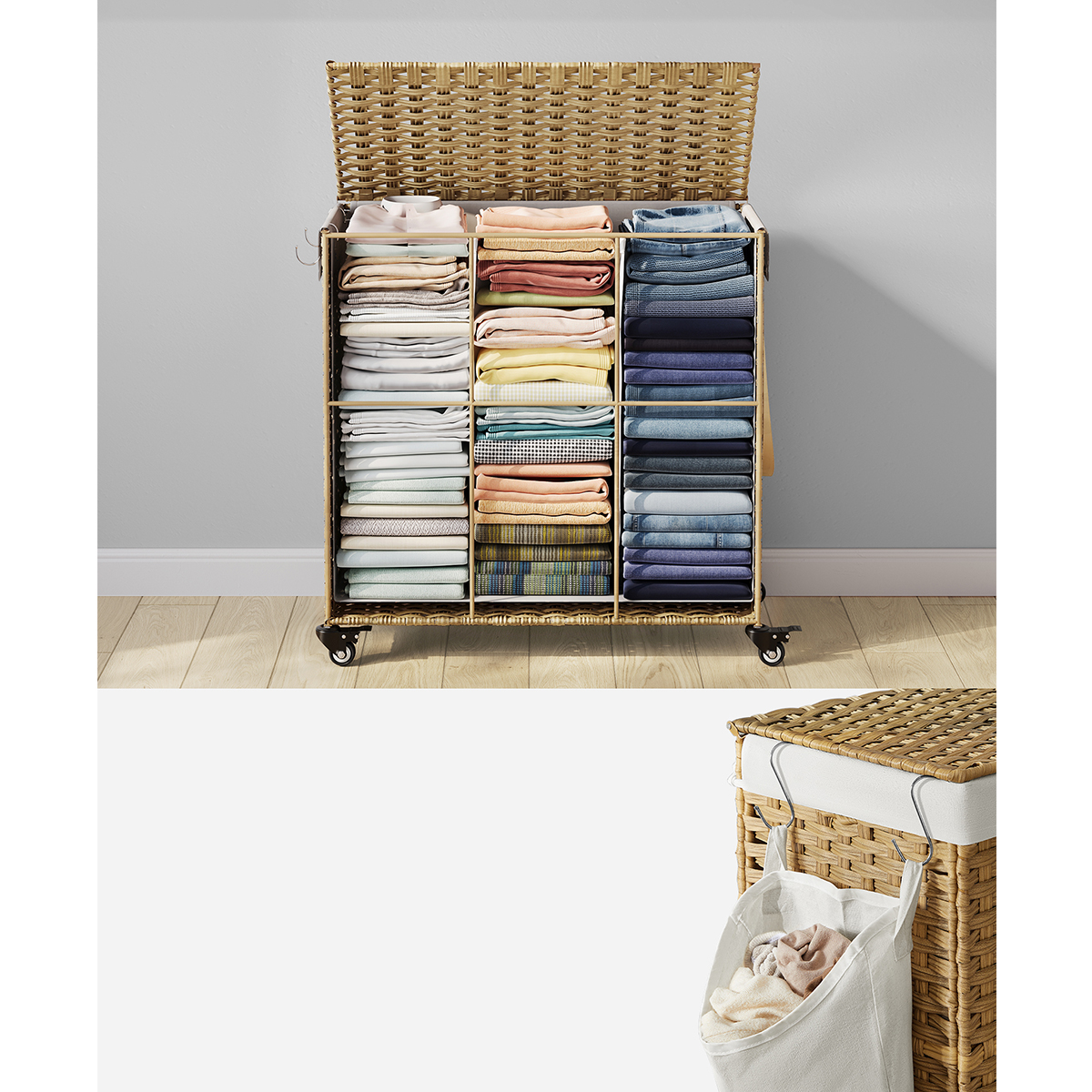Καλάθι Απλύτων 3 Θέσεων με Ροδάκια (66X33X66) Songmics Lcb363N01 Όσα Αγαπήσατε Περισσότερο Μόλις Ξαναήρθαν - Είναι Πάλι Εδώ τα Είδη Μπάνιου Που 