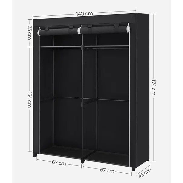 Υφασμάτινη Ντουλάπα (140x43x174) Songmics RYG02BK