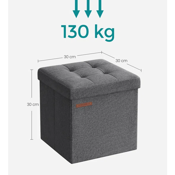 Σκαμπό Με Αποθηκευτικό Χώρο (30x30x30) Songmics LSF028G01