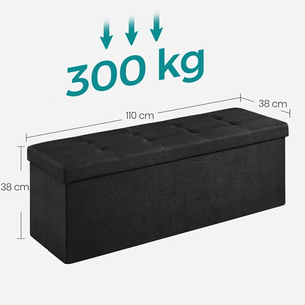 Ταμπουρέ Με Αποθηκευτικό Χώρο (110x38x38) Songmics LSF077B01V1