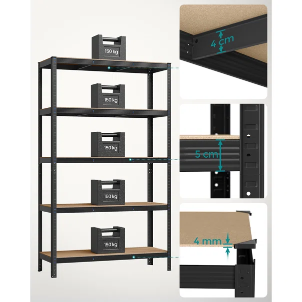 Μεταλλική Ραφιέρα Δαπέδου 5 Θέσεων (120x60x200) Songmics GLR060B01
