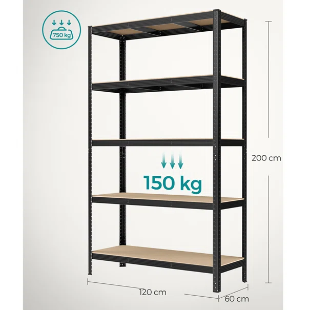 Μεταλλική Ραφιέρα Δαπέδου 5 Θέσεων (120x60x200) Songmics GLR060B01