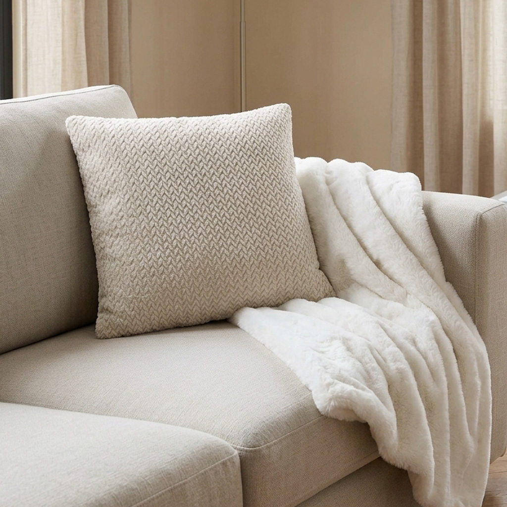 Διακοσμητικό Μαξιλάρι Βελουτέ (45x45) L-C Flanela Beige 1612757