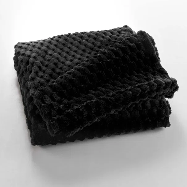 Κουβέρτα Καναπέ Fleece (125x150) L-C Mini Frosty Noir 1612810