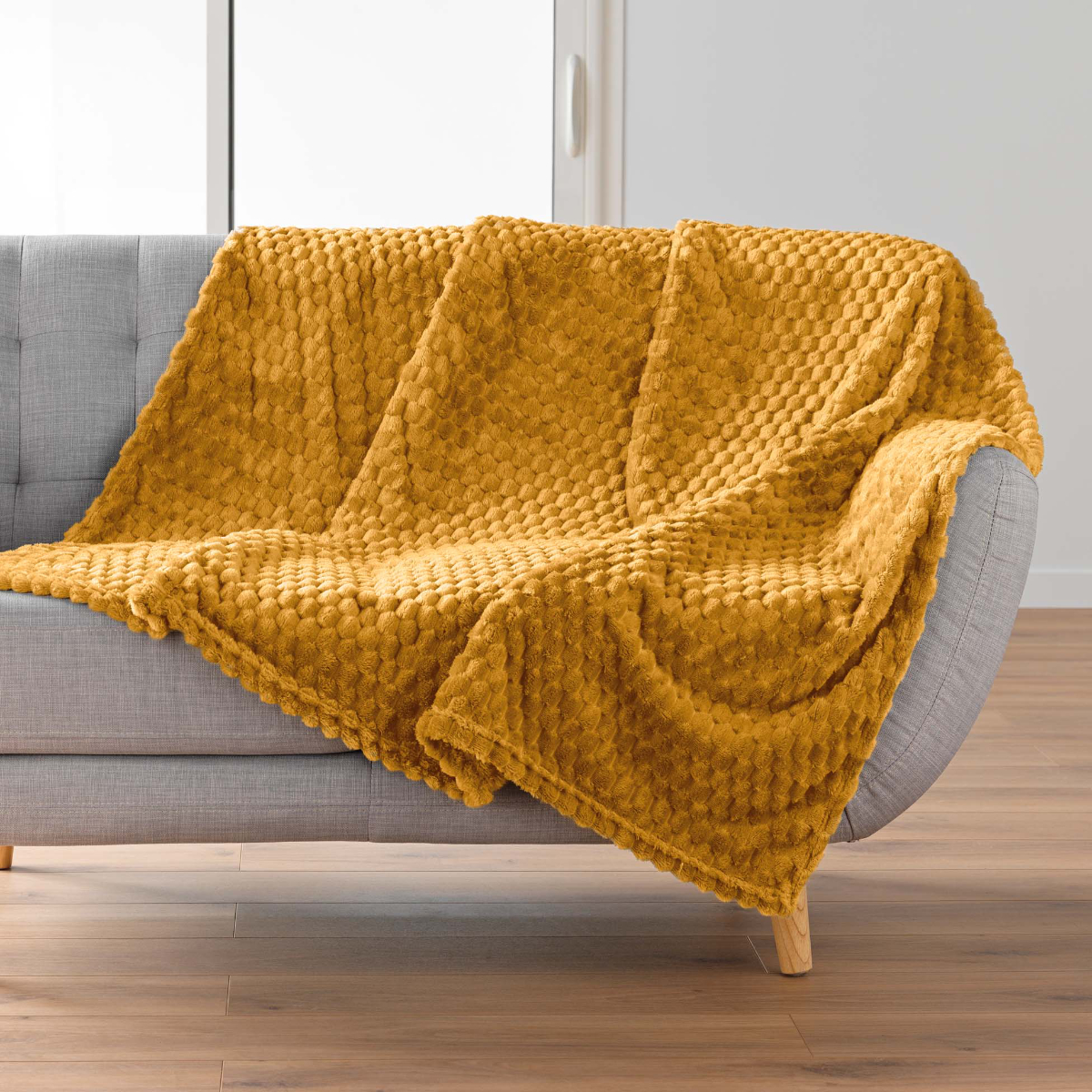 Κουβέρτα Καναπέ Fleece (125x150) L-C Mini Frosty Ocre 1612817