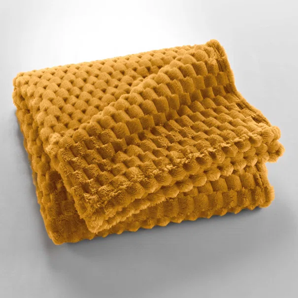 Κουβέρτα Καναπέ Fleece (125x150) L-C Mini Frosty Ocre 1612817