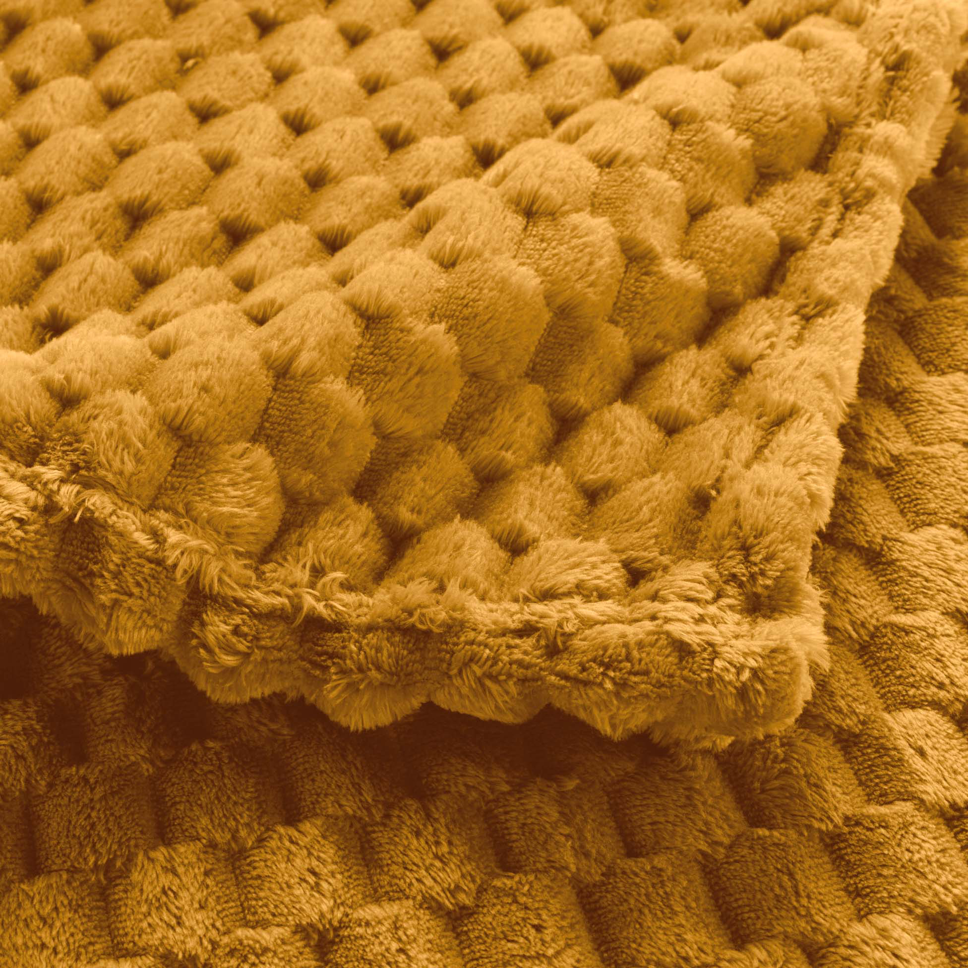 Κουβέρτα Καναπέ Fleece (125X150) L-C Mini Frosty Ocre 1612817 Λευκά Είδη Σαλονιού Κουβέρτες Spitishop