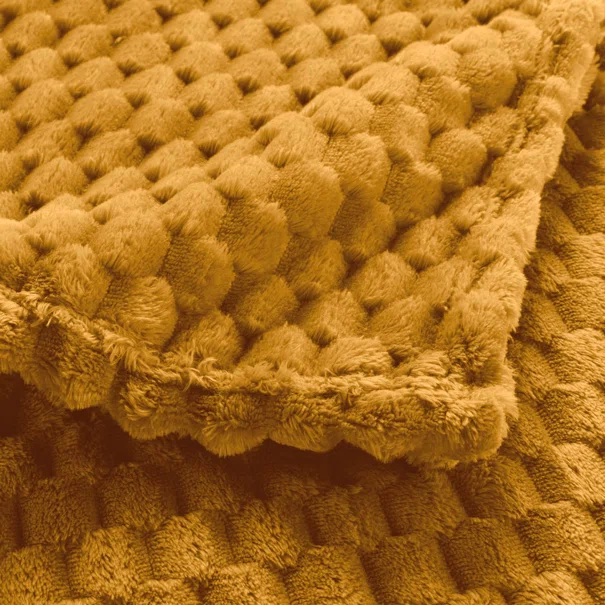 Κουβέρτα Καναπέ Fleece (125x150) L-C Mini Frosty Ocre 1612817