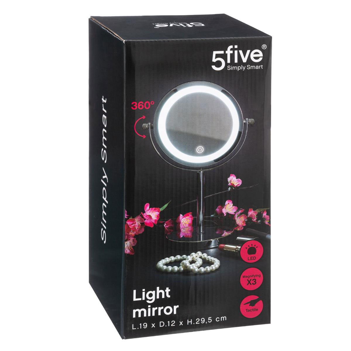 Επιτραπέζιος Καθρέφτης με Led (Φ19X29 5) F-V Mirror 160974 Διακόσμηση Καθρέφτες Στρογγυλοί Spitishop