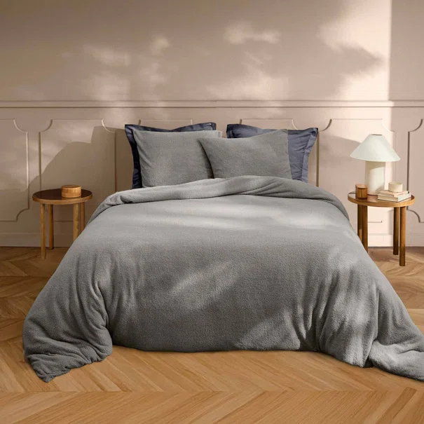 Παπλωματοθήκη Fleece Υπέρδιπλη (220x240) + Διακοσμητικές Μαξιλαροθήκες L-C Helena Anthracite 1645200