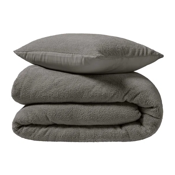 Παπλωματοθήκη Fleece Υπέρδιπλη (220x240) + Διακοσμητικές Μαξιλαροθήκες L-C Helena Anthracite 1645200
