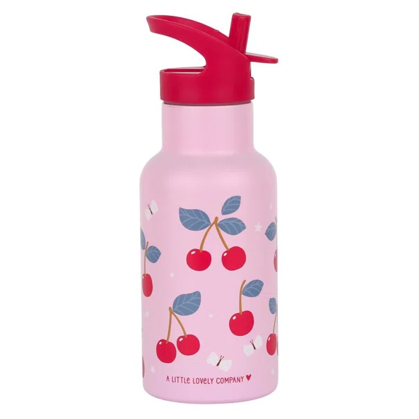 Παγούρι - Θερμός 350ml Με Καλαμάκι Α Little Lovely Company Cherries DBSSCH88