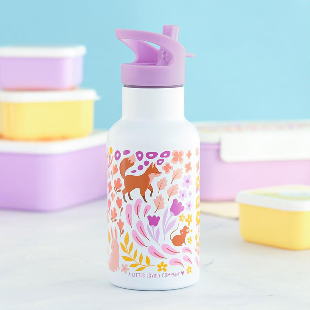 Παγούρι - Θερμός 350ml Με Καλαμάκι Α Little Lovely Company Fower Garden DBSSFG89
