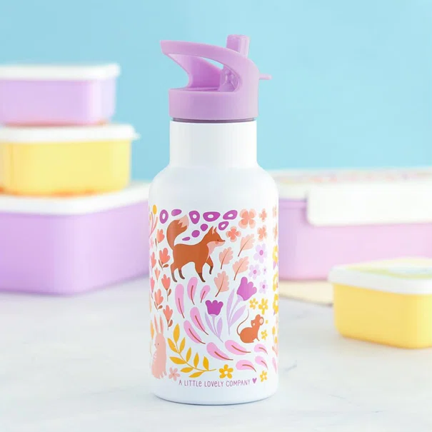 Παγούρι - Θερμός 350ml Με Καλαμάκι Α Little Lovely Company Fower Garden DBSSFG89
