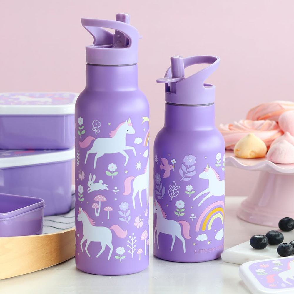 Παγούρι - Θερμός 350ml Με Καλαμάκι Α Little Lovely Company Unicorn Dreams DBSSUD77