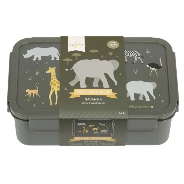 Φαγητοδοχείο Με Χωρίσματα 1.2lt (22x14.5x7) Α Little Lovely Company Savanna BBSAGR65