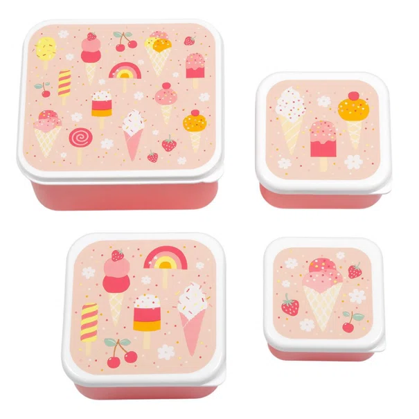 Φαγητοδοχεία (Σετ 4τμχ) Α Little Lovely Company Ice-Cream SBSEIC61