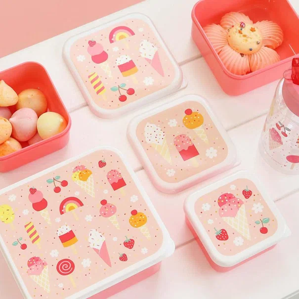 Φαγητοδοχεία (Σετ 4τμχ) Α Little Lovely Company Ice-Cream SBSEIC61