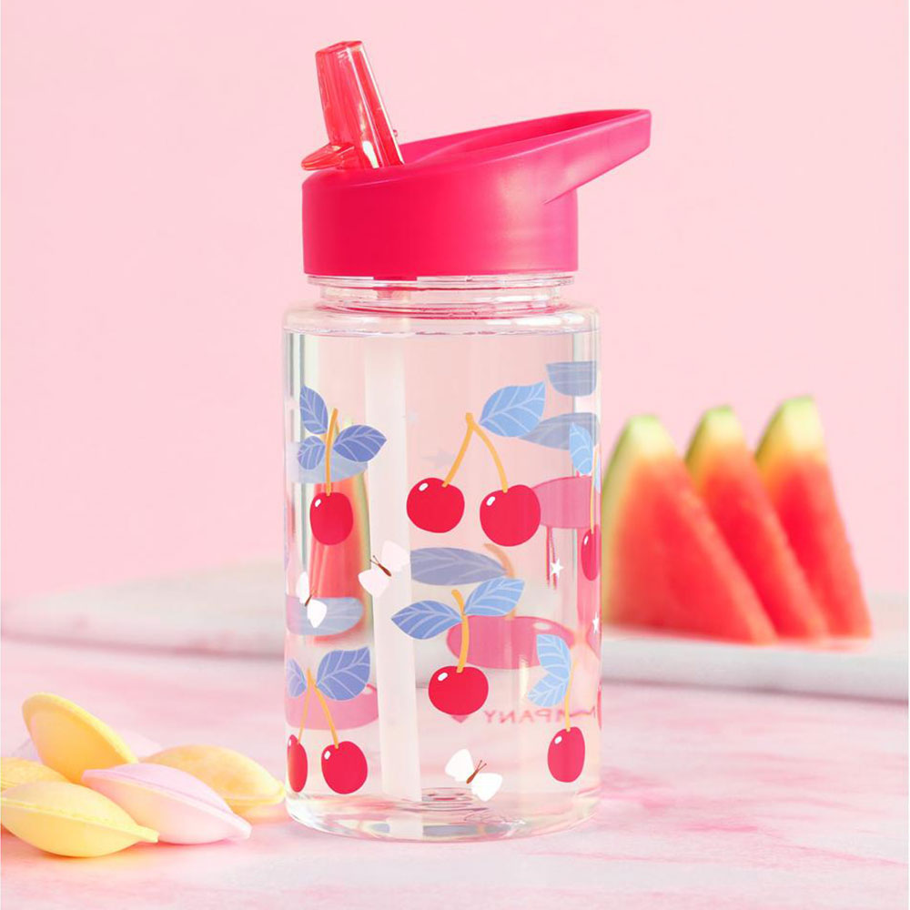 Παγούρι 450ml Με Καλαμάκι Α Little Lovely Company Cherries DBCHPI91
