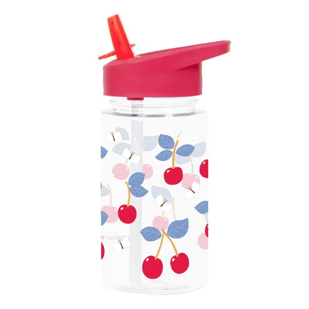 Παγούρι 450ml Με Καλαμάκι Α Little Lovely Company Cherries DBCHPI91